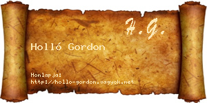 Holló Gordon névjegykártya
